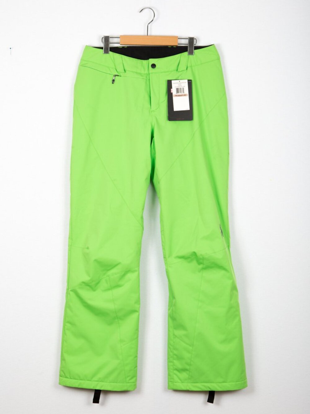 NWT Spyder Winner Athletic Fit Ski Pants Neon Green Flash Women 20k/20k Size 12